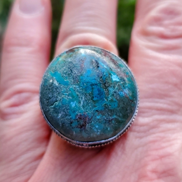 New Chrysocolla 925 Silver Ring. - Picture 2 of 16